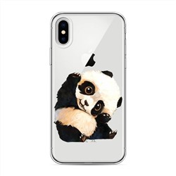 Силиконовый чехол Большеглазая панда на iPhone X (10)