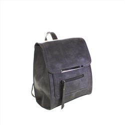 Миниатюрная сумка-рюкзачок Tom_Seng из эко-кожи графитового цвета с переходами.