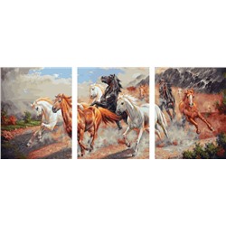 Триптих по номерам PX 5186 Табун лошадей