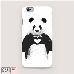 Пластиковый чехол Панда love на iPhone 6