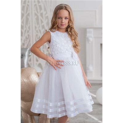Платье нарядное для девочки арт. ИР-908, цвет белый