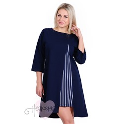 Платье П 635/1 (темно-синий + полоса)