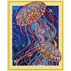 5D Алмазная мозаика 40х50 круглые стразы LP 016 Медуза