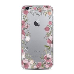 Силиконовый чехол Розовая цветочная рамка на iPhone 6S