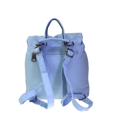 Стильная женская сумка-рюкзак Flora_Resolter из эко-кожи голубого цвета.