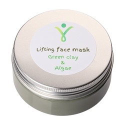 Лифтинг-маска для лица с зеленой глиной и водорослями, 250г