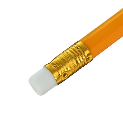 Карандаш чернографитный Н, Calligrata, с ластиком, пластиковый, оранжевый