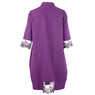 Платье-рубашка женское с кружевом 249352