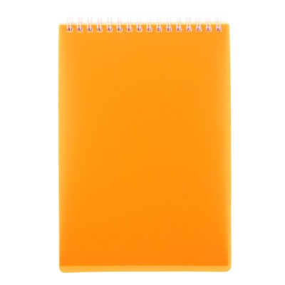 Блокнот в пластиковой обложке А5, 80 листов на гребне DIAMOND НЕОН-оранжевый