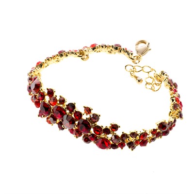 Красный браслет "Лавина блаженства" с кристаллами Swarovski®
