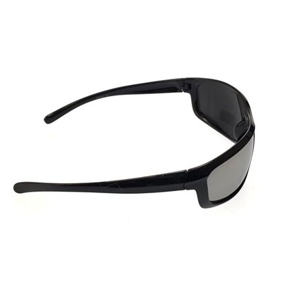 Стильные мужские очки Venzo в чёрной оправе с зеркально-серебристыми линзами.