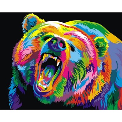 Картина по номерам 40х50 GX 29958 Радужный медведь