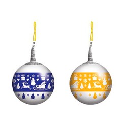 Новогодняя фигурка. Синие и золотые шарики со снежинками 12г/55шт (MK-17-1) Сл.сказ
