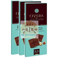 OZera шоколад молочный Extra milk & Hazelnut, 31,5%, 90 г