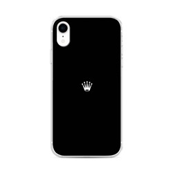 Силиконовый чехол Белая корона на черном фоне на iPhone XR (10R)