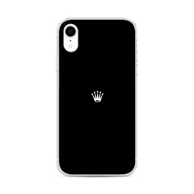 Силиконовый чехол Белая корона на черном фоне на iPhone XR (10R)