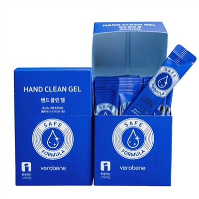 Verobene Hand Clean Gel Антисептический гель для рук 62% (синий) 3мл*30стиков
