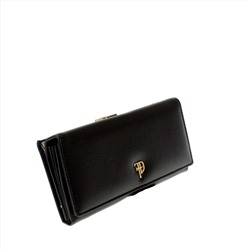 Стильный женский кошелек Delpore из эко-кожи черного цвета.