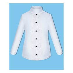 Школьная белая водолазка (блузка) с пуговками для девочки