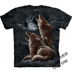 3д футболка с воющими волками