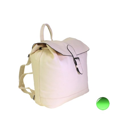 Стильная женская сумка-рюкзак Flora_Resolter из эко-кожи молочного цвета.