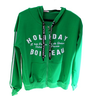 Единый размер 42-46. Стильная женская кофта Holiday_Boileau зеленого цвета с оригинальным принтом.