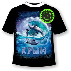Подростковая футболка Дельфины ночью 967
