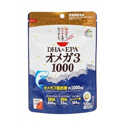 JP/ Unimat Riken DHA&EPA Omega-3 1000 Биологически активная добавка к пище Омега-3 1000 120табл., 545мг