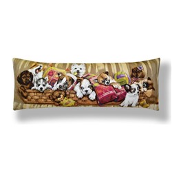 Подушка декоративная Игривые щенки в корзине, гобелен