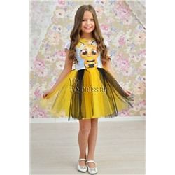 Платье нарядное для девочки арт. ИР-1619, цвет желтый/Пчелка