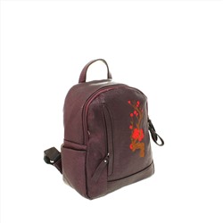 Эффектный рюкзак Flowers_Rols из эко-кожи цвета аметиста с перламутром.