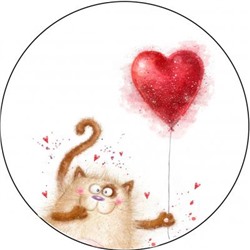 Картинка вафельная Котик с шариком