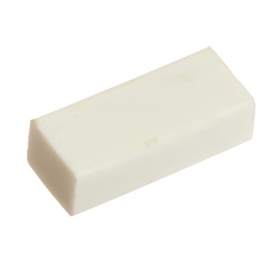 Ластик прямоугольный белый синтетика 31 х 13 х 9 мм (штрихкод на штуке)