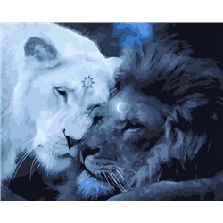 Картина по номерам 40х50 OK 10248 Эксклюзив!!! Лев и львица