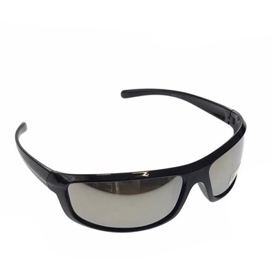 Стильные мужские очки Blumberg в чёрной оправе с зеркально-серебристыми линзами.