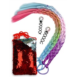 Набор цветных косичек и спиральных шпилек «Радужный Единорог»
