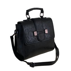 Стильная женская сумочка через плечо Doble_Blow из эко-кожи черного цвета.