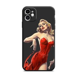 Premium чехол Дама в красном платье на iPhone 11