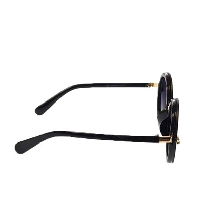Стильные женские очки Guez с круглыми чёрными линзами.