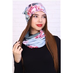 Комплект шапка и шарф-снуд 36130 - голубой (Н)