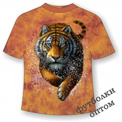 Подростковая футболка с бегущим тигром ММ 795