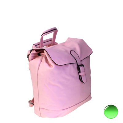Стильная женская сумка-рюкзак Flora_Resolter из эко-кожи розового цвета.
