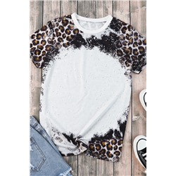 Leopard Mix Animal Print Bleached T Shirt