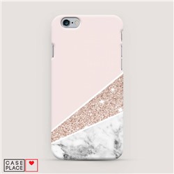 Пластиковый чехол Блестящий розовый мрамор на iPhone 6S