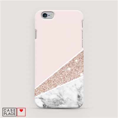 Пластиковый чехол Блестящий розовый мрамор на iPhone 6S