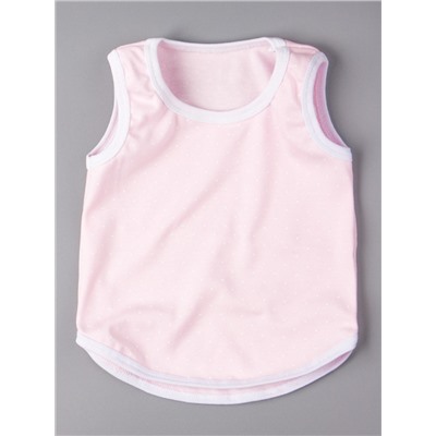 Комплект нательный для малышей, горошки, боди + майка + штаны, светло-розовый