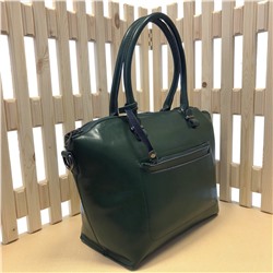 Трендовая сумка Afina из гладкой натуральной кожи цвета темно-зеленый опал.