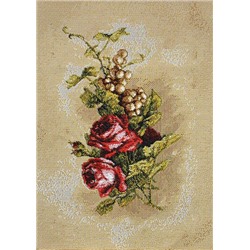 Картина 17х25 гобелен "Бутоньерка - красные розы"