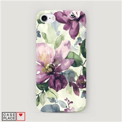 Пластиковый чехол Сиреневые цветы-акварель на iPhone 7