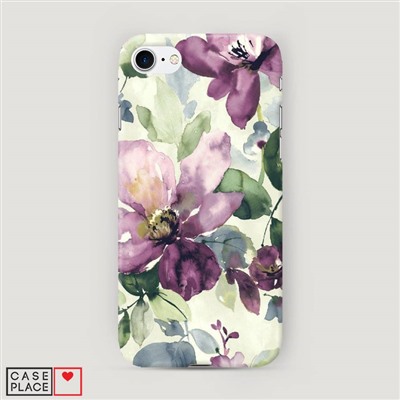 Пластиковый чехол Сиреневые цветы-акварель на iPhone 7